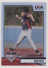 2019 Panini USA Baseball Stars & Stripes Longevity Sapphire 36/49 Zack Hess 9hx