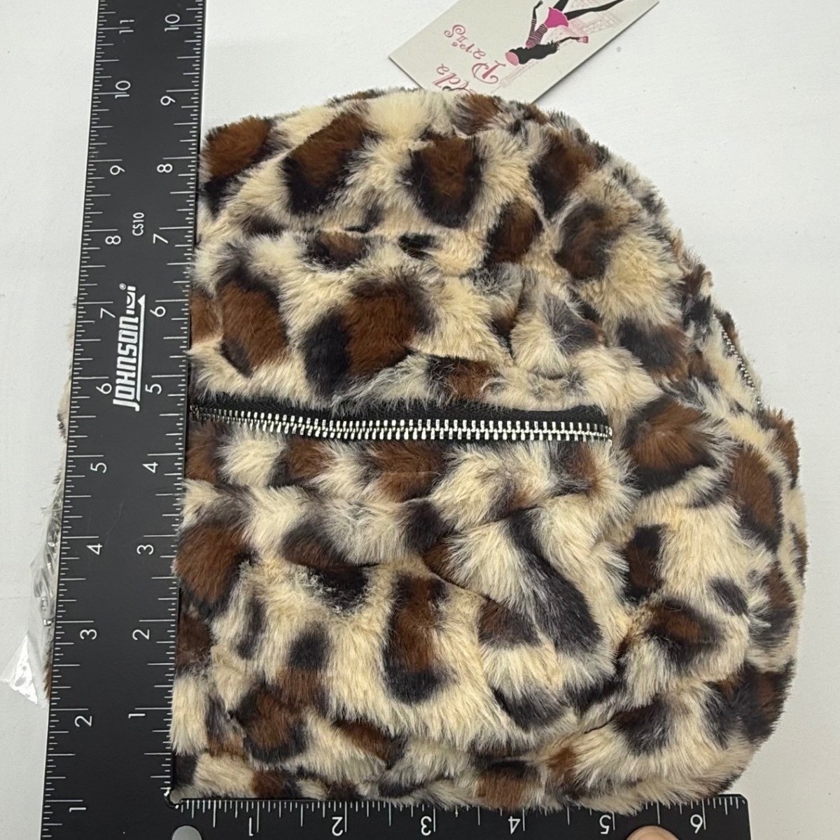 Gildas Paris Furry Leopard Print Mini Backpack Purse‎ Bag GGH-533 NWT $129 Gildas Paris Furry Leopard Print Mini Backpack Purse Bag GGH  main image 2