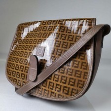 FENDI Old PVC Shoulder Bag Beige Medium Vintage Rare Authentic Used From Japan