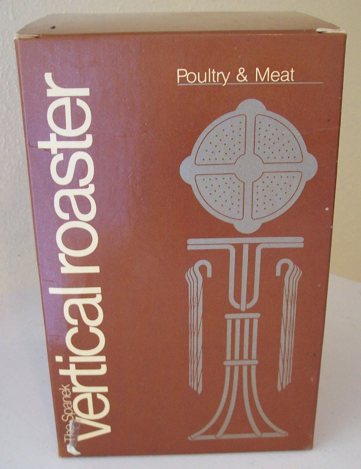 Vintage Spanek Vertical Roaster Basting Tray Skewers & Recipe – Complete Set NOS