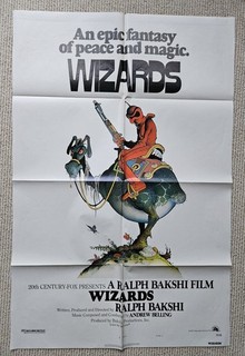 Wizards 1977 original one sheet 27x41 movie poster Ralph Bakshi animation