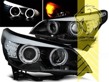 LED Angel Eyes Scheinwerfer f�r BMW E60 Limousine E61 Touring schwarz XENON