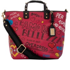 DOLCE & GABBANA Graffiti DG Logo Amore Couronne Sac À Main Midi BEATRICE Rose