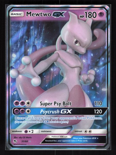 Mewtwo GX Holo Ultra Rare Pokemon Hidden Fates 31/68 NM