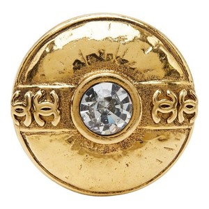 Authentic Chanel Vintage Single Ear Earring 23 Gold Plated Rhinestone Women CHANEL
