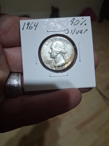 1964 Washington quarter 90% silver With Toning