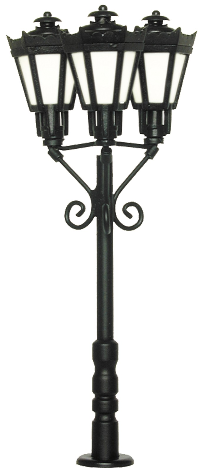 Viessmann 6077 - H0 Park Lantern Three Flame, Black, Warm White LED - New