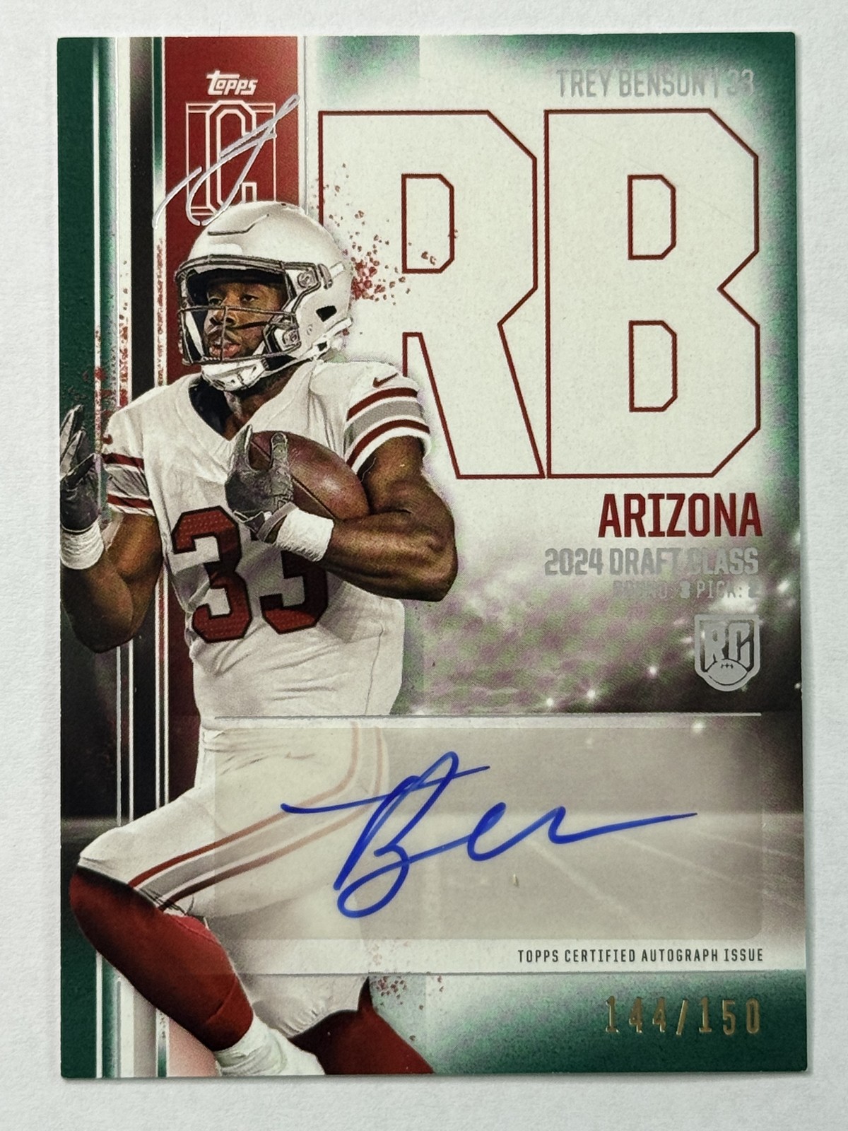 Trey Benson Topps Signature Class Rookie Class Autograph Variation #RCATB Green