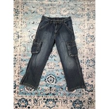 Wrangler Kids Dark Wash Cargo Jeans - Classic Pocket Style