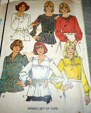 LOVELY VTG 1970s TOPS McCALLS Sewing Pattern MEDIUM