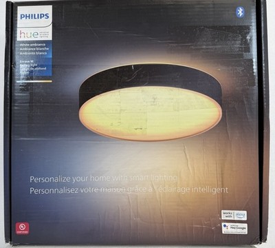 Philips Hue Enrave Large Ceiling Smart Lamp, Black, Warm-Cool White Light-DAMAGE