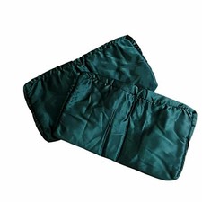 Luxury Forest Green Lingerie Satin Pillow Covers, Contour Shams 12" x 20" Pair