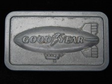 QB13107 VINTAGE 1974 THE GOODYEAR BLIMP COMMEMORATIVE PEWTER BELT BUCKLE