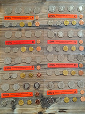 BRD Deutschland DM Kursm&uuml;nzens&auml;tze 1996-2001 D/G/J/A Adler Stempelglanz