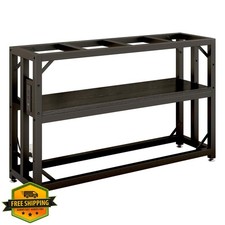 METYERRY 55 Gallon Fish Tank Stand Power Outlet Black Heavy Duty Reptile Stand