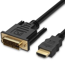 Fosmon HDMI to DVI Cable 24+1 (6FT), Full 1080p, Bi-Directional 6 Feet, 06 FT