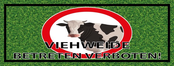 Blechschild 10X27 Cm Viehweide Betreten Verboten Deko Geschenk Schild-image