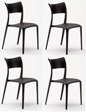 Set 4 sedie interno esterno Mod. Cordoba nero polipropilene impilabile