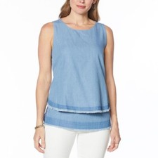 SoftCell by Diane Gilman Easy Tank in Chambray - Size S