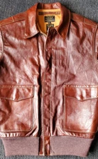 DIAFVINE FQH Mens Horsehide Brown Leather Cockpit Jacket Size-S