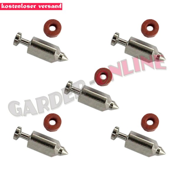 5X Schwimmer Vergaser Ventil Nadel Sitz Satz FüR Briggs & Stratton 398188 281144-image
