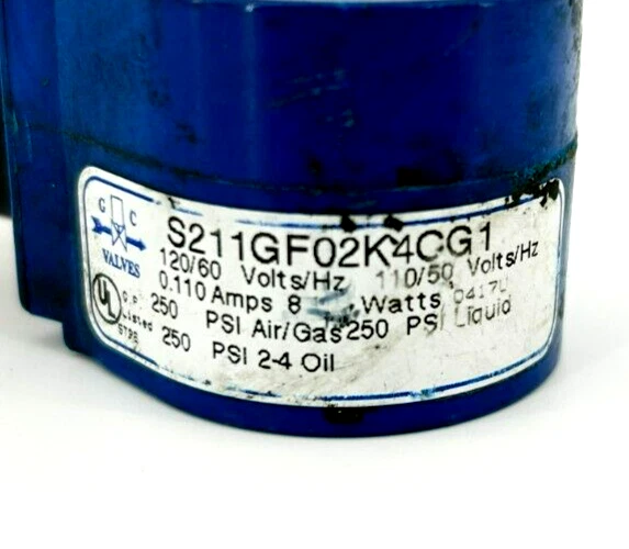 GC Valves S211GF02K4CG1 Solenoid Coil 110/120VAC 50/60Hz 0.110 A 8W - Image 2 of 4