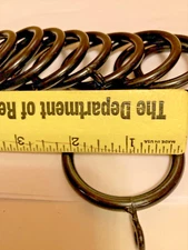 Curtain Rod Hooks French Country Metal Eyelet Rings 2"W Black Set of 8