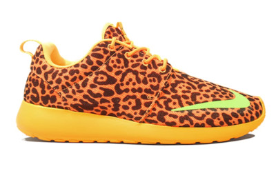 Nike Roshe FB Leopard Cheetah 580573-701 size 9.5 Nike Roshe run FB Orange Leopard Safari Review +On Feet  main image 2