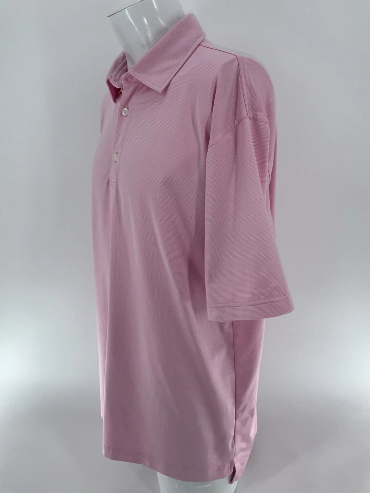 Camisa polo masculina Dunning golfe listrada rosa El Dorado taco de golfe e praia YGI V4-23 - Imagem 4 de 4