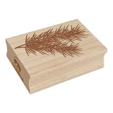Pine Tree Branch Rectangle Rubber Stamp for Stamping Crafting