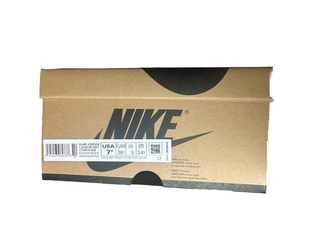 Nike W Air Jordan 1 Zoom Air CMFT Empty Box Sz 7.5 Replacement Box