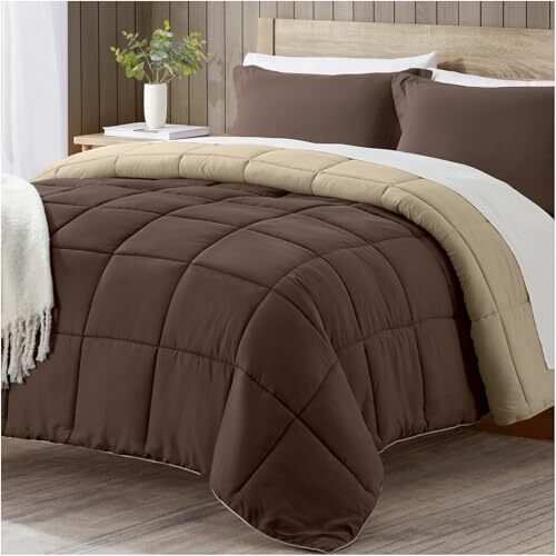 Comforter Set Brown, Lightweight Comforters Size Bed, Full Brown/Light Brown
