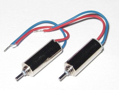 2 X Ultra Light Micro Motor - 10 mm Long x 4 mm Diameter - 10000 RPM - 1.5 V DC