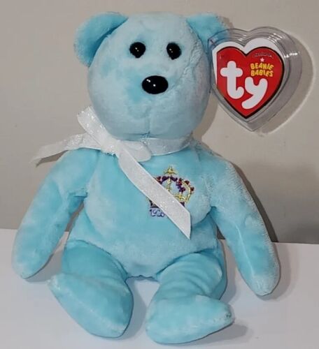 Ty Beanie bébé reine Elizabeth II l'ours en peluche exclusif Royaume-Uni comme neuf avec étiquette comme neuf - Photo 1 sur 8