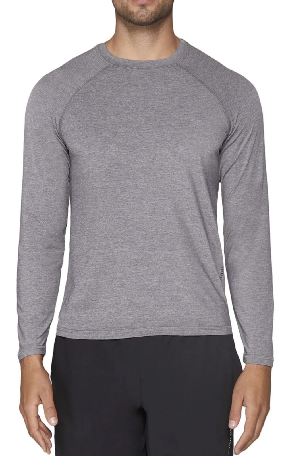 SPIRITUAL GANGSTER Aries Long Sleeve Active Performance Tee, Heather Grey, XL