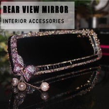 Rear View Mirror Rhinestones Crystal Butterfly Wind-bell Decoration Bling Car