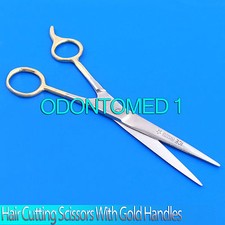 6.5" Hair Cutting Scissors with Golden Handle Barber Shears - ICE Tempered