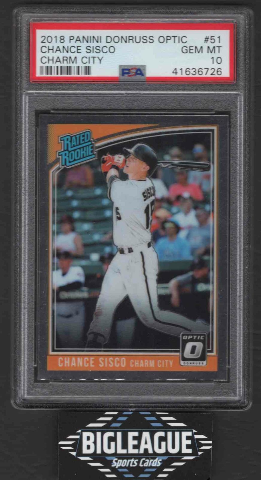 2018 Donruss OPtic Charm City Variation Chance Sisco Rookie PSA 10 