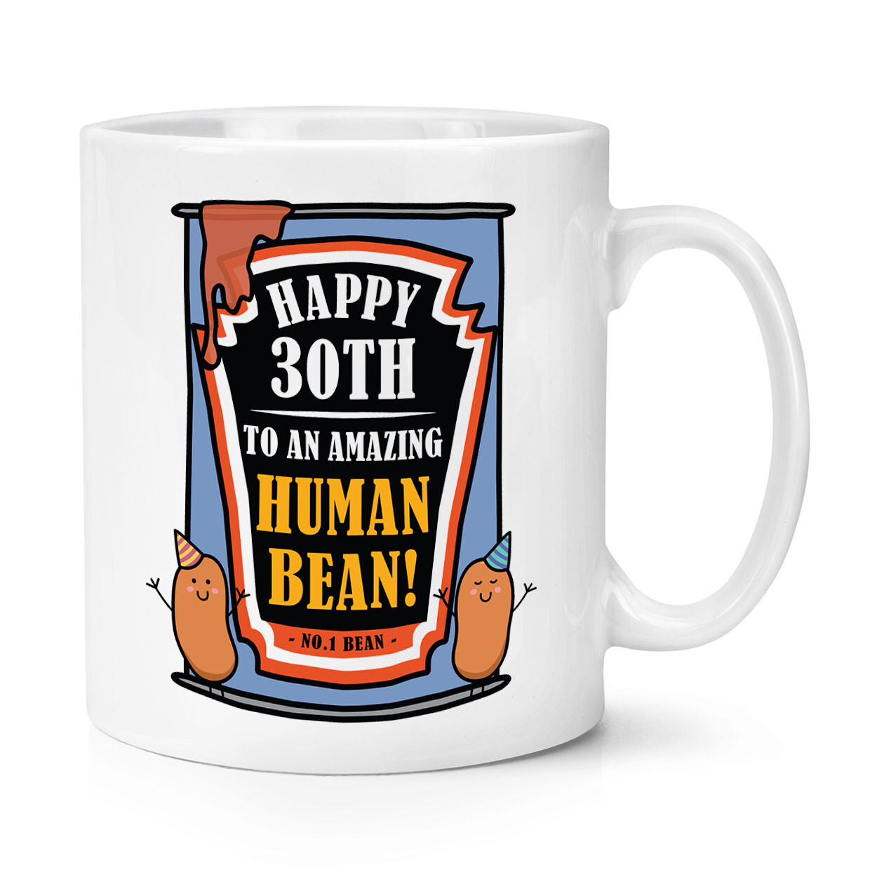 Happy 30th To An Amazing Human Bean Birthday 10oz Mug Cup Funny Friend Joke