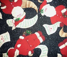 Santa's List Christmas Cotton Fabric 1 Yard