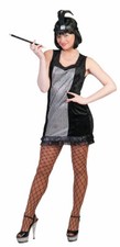 Charleston Kostüm 20er Jahre Kleid Damen Flapper mit Fransen Pailletten silber K