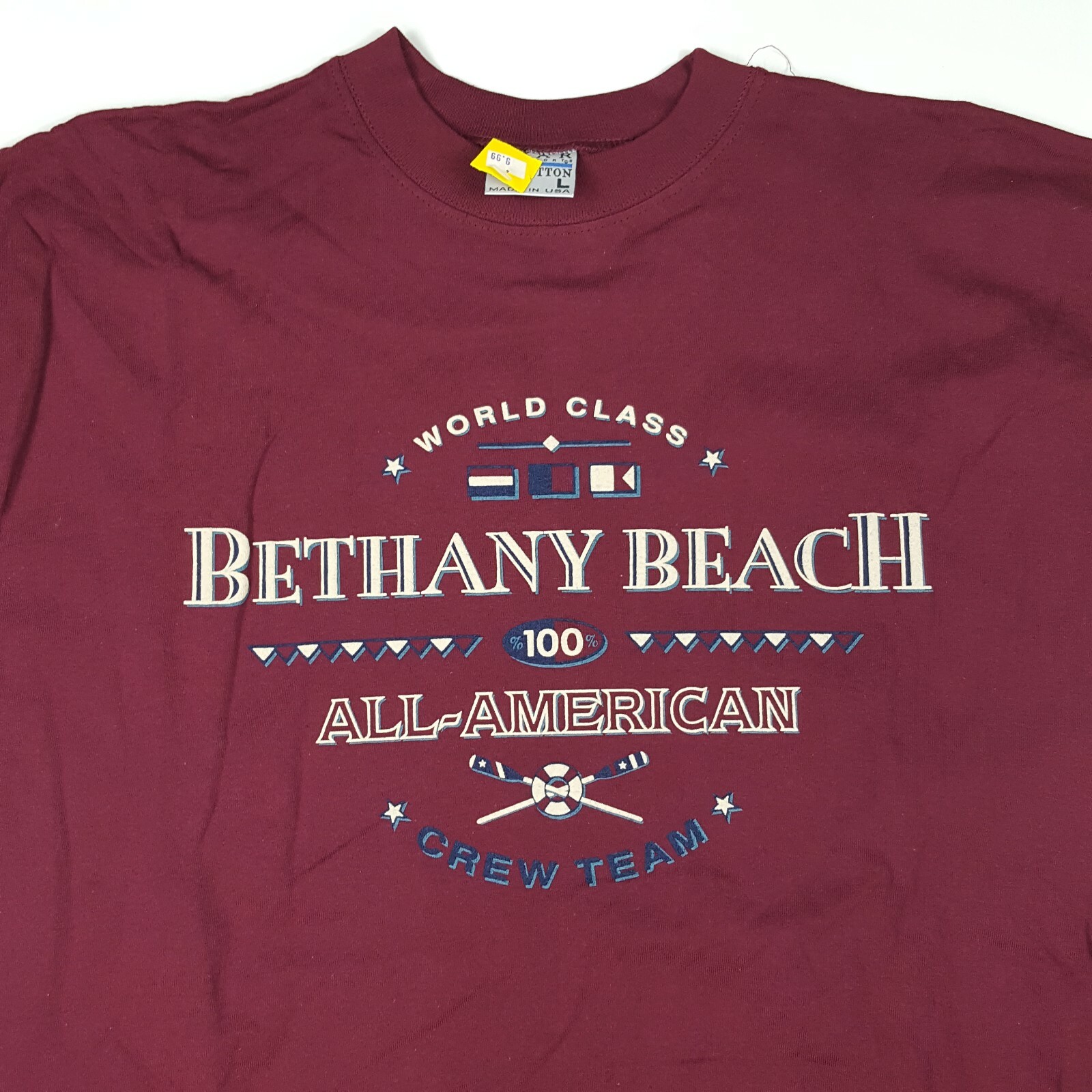 FILA T shirt vintage Bethany Beach Rowing Team da uomo taglia L barca nautica sportiva retrò anni '90