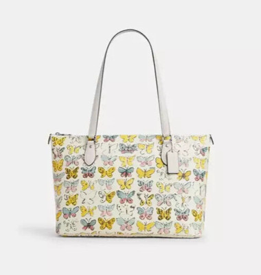 COACH Butterfly Gallery Tote Handbag/ Wallet Option chalk multi  NWT Authentic