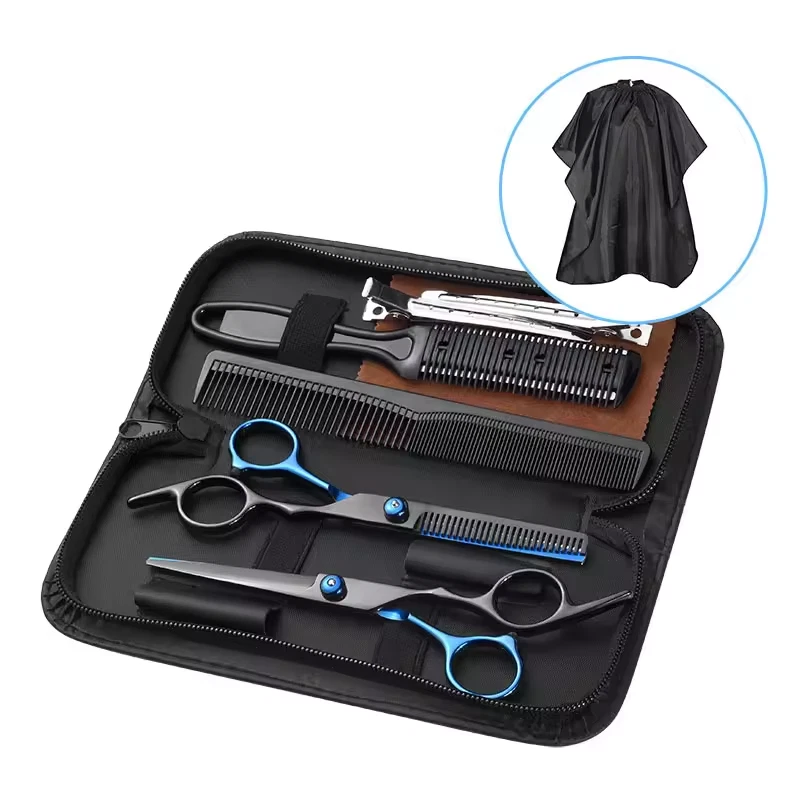 Set Forbici Dentate Ds Parrucchiere Professionale Kit Da Barbiere Capelli Lisci - Immagine 2 di 4