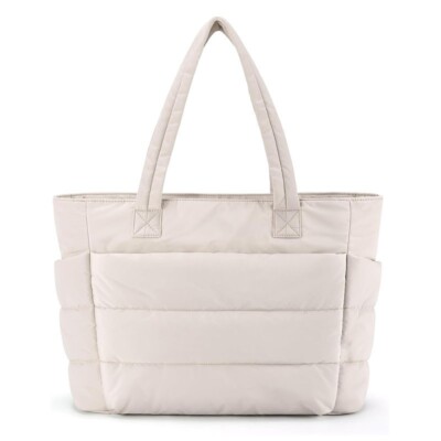 Tote Bag for Women, Lightweight Puffy Tote Bag with Compartments