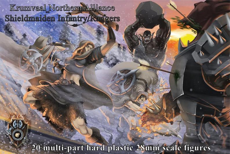 Миниатюры Shieldwolf, пехота и рейнджеры Shieldmaiden, 28 мм, женщины-воины