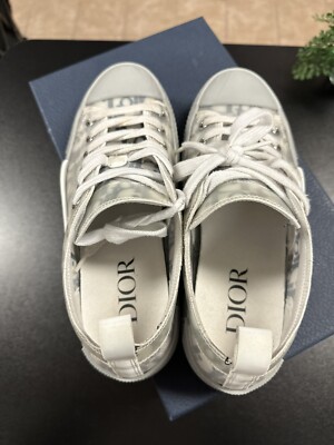 Dior Oblique Canvas Low Top Sneakers - Blue/ Grey Men's Size EU38