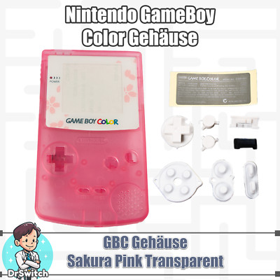 Nintendo Gameboy Color GBC Gehäuse Shell Case Pink Rosa Sakura Transparent