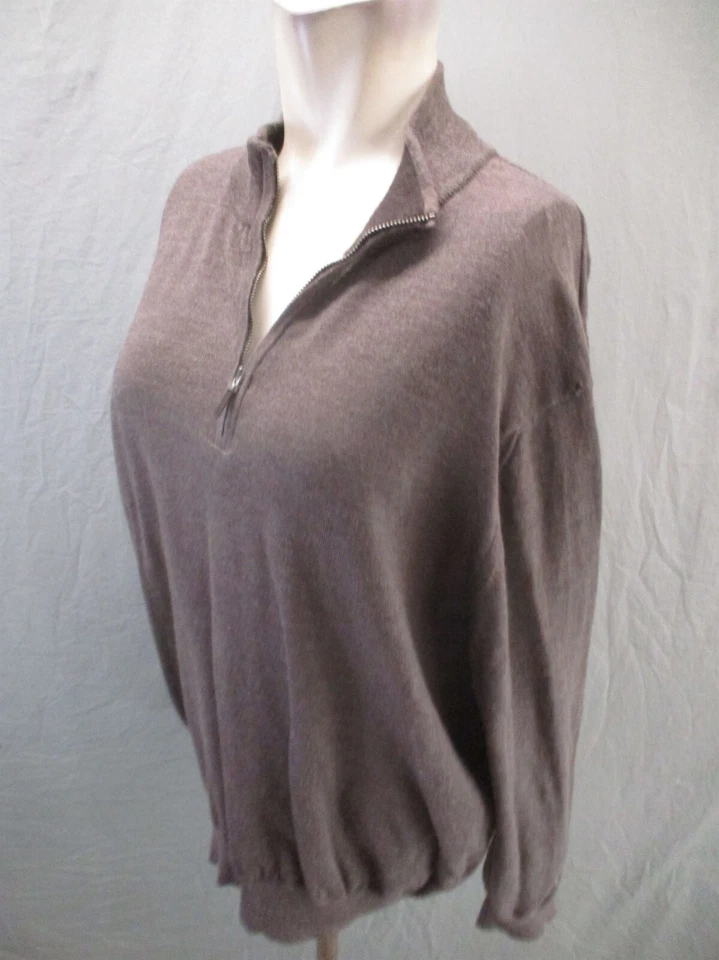 John W. Nordstrom Size L Mens 100% Extra Fine Merino Wool 1/2 Zip Pullover 037 - Image 3 of 4