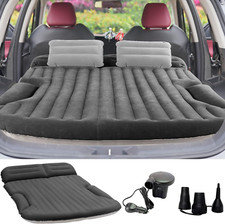 Thickened SUV Air Mattress with Pillows  Pump - Inflatable Travel Bed Gray 